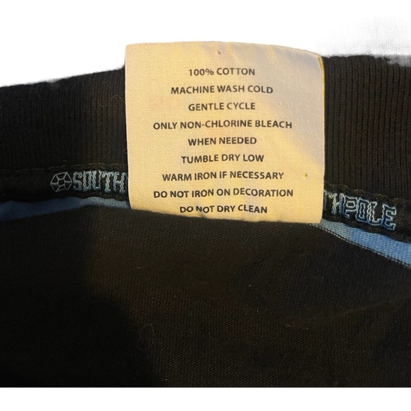 Southpole Shirt Mens Medium Black With Stripes Short Sleeve Polo 1991 Vintage - Picture 4 of 6